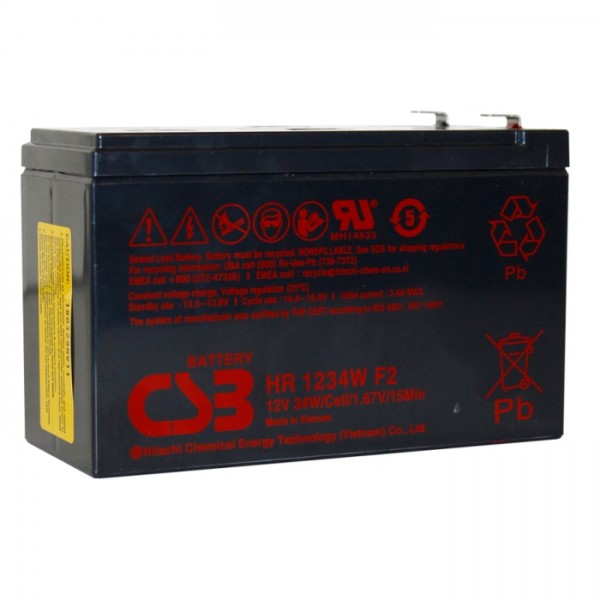 CSB Battery HR1234WF2 12V 9Ah High Rate