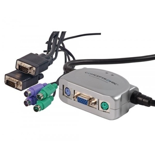 Conceptronic 2Port Compact KVM Switch PS/2